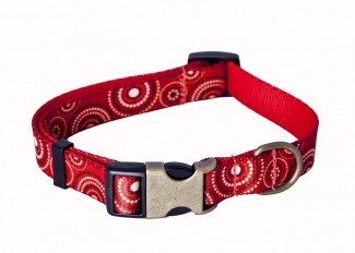 AC Rust Recycled Polyester Webbing Dog Collar with Print
