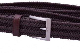 MR Brown Braided Belt with Leather Details