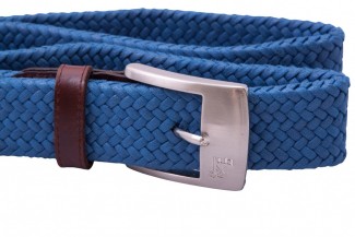 MR Blue Braided Belt with Leather Details
