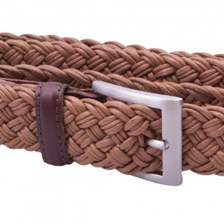 MR Tobacco Braided Belt with Leather Details